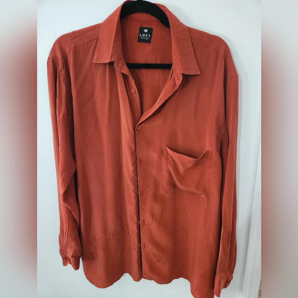 100% SILK Button Down (Men's Small)